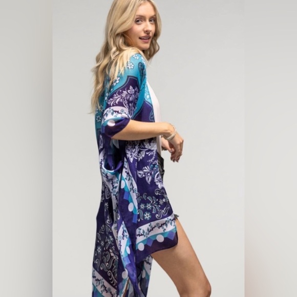 💼 Floral Lightweight Kimono ~ Floral Motifs Print ~  OSFM - Picture 6 of 12